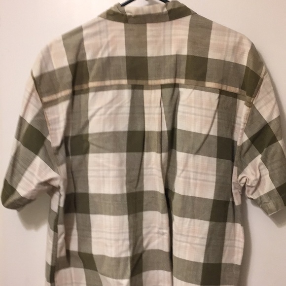 Perry Ellis Green and Off White Checked Shirt - Picture 3 of 4